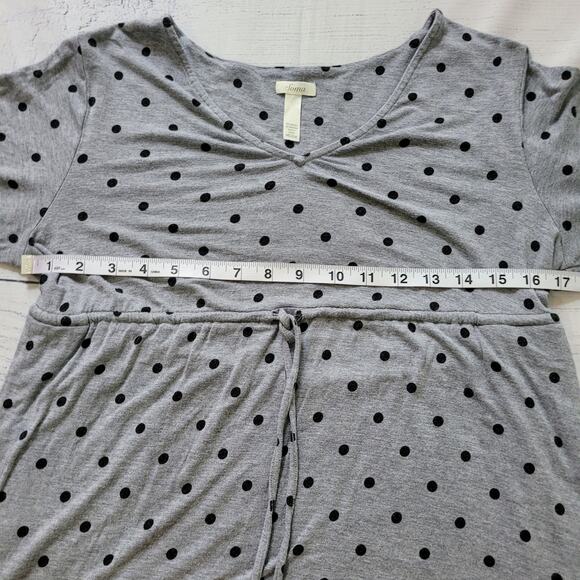 Soma Size M Casual Polka Dot V-Neck Lounge Wear House Dress Grey Casual Comfy - Picture 11 of 11